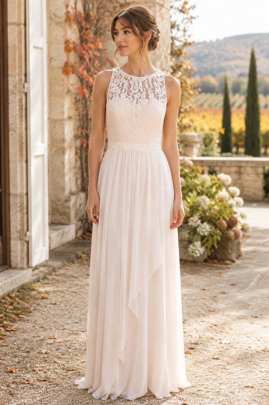 Adrianna Papell Gown Lace Sleeveless SZ12 Maxi Dress Autumn Wedding Party